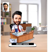 Kisiye Özel Karikatür erkek Öğretmen, Müdür, Müdür Yardımcısı Biblo