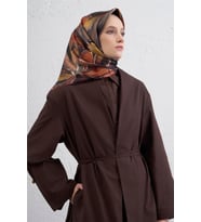 Armine Tivil Saf İpek Eşarp 9406 - 80 Kırmızı Karışık Desen