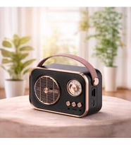 Retro Taşınabilir Bluetooth Hoparlör Siyah Renk
