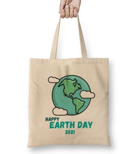 Happy Earth Day 2021 Bez Çanta Uzun Saplı