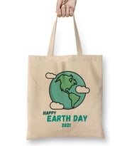 Happy Earth Day 2021 Bez Çanta Uzun Saplı