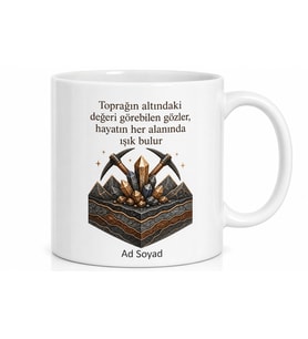 Maden Teknolojisi Okuyanlara Yeraltı Zenginlikleri Cevher Hazırlama Kupa Hediye Bardak