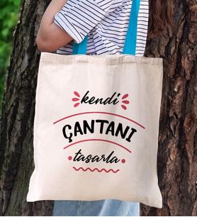 BK Gift Kişiye Özel Kendin Tasarla Turkuaz Renkli Kulp  ve İç Cepli Kanvas Bez Çanta 35x40cm, Baskılı Omuz Çantası, Alışveriş Çantası, Plaj Çantası