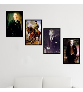 Atatürk Ahşap Tablo (4 Adet 19*29 Cm)