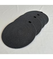 Yuvarlak Amerikan Servis Sofra Altlığı, Masa Dekoru Supla 33cm 4lü (Antrasit)