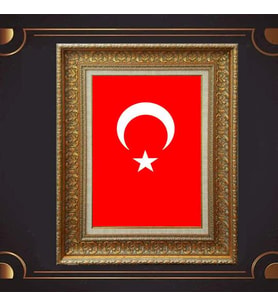 Gold Altın Kalın Çerçeveli Paspartulu Tablo vvb1143