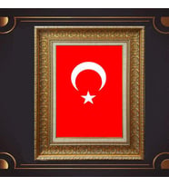 Gold Altın Kalın Çerçeveli Paspartulu Tablo vvb1143