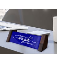 BK Gift Kişiye Özel İsimli Ahşap Ayaklı Mavi Akrilik Masa İsimliği, Ofis Dekoru, Mesleki Hediye, Ofis Hediyeleri-2