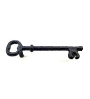 Antika Tarz Dekoratif Pirinç Anahtar Şeklinde Kapı Çekme Kolu, Mobilya, Sandık, Kutu Kulbu - 128mm,