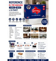 Reference El Yüz Havlusu 2 Katlı 100'lü x 24 Paket Lacivert