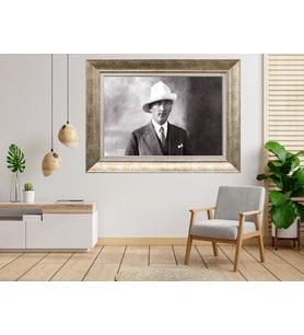 Gümüş Çerçeveli Atatürk Tablo as123