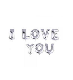 Parti Aksesuar I Love You Folyo Balon Gümüş Renk 35 CM