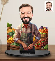 Kişiye Özel  Manav Tasarımlı  Karikatür Biblo 271