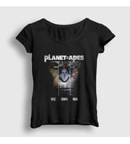 Presmono Kadın Siyah Planet Of The Apes Maymunlar Cehennemi T-Shirt 481558tt