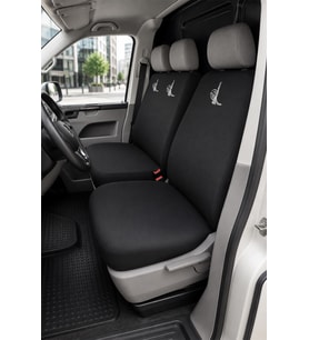 Volkswagen Transporter 5+1 - Siyah Penye Oto Koltuk Kılıfı - Tugra Baskılı