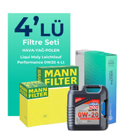 MANN Ford Mondeo 1.5 Benzin Filtre Bakım Seti Liqui Moly Motor Yağlı (2015-2021) 4 Lü