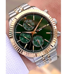 U.S.POLO ASSN Çelik Kordon İç Fonksiyonları Aktif 5 Atm Suya Dayanıklı Erkek Kol Saati USPA.1054.B08
