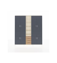 Arges Dolap 17 Raflı 4 Çekmeceli 8 Kapaklı 220x30x243 Aytaşı-Antrasit/Çam