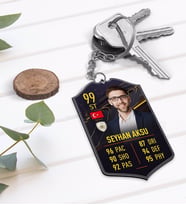 BK Gift Kişiye Özel Ahşap Anahtarlık Futbolcu Kartı-7