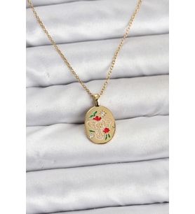 316L Çelik Zincir Gold Renk Fil Figürlü Kadın Kolye 5886 - SSSSSS6520-8954