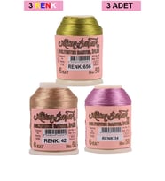 Northcity 3 Adet Altınbaşak Oya ve Dantel İpi 20 gr - Royaleks - No: 042 - 034 - 656