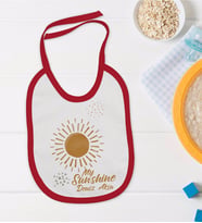 BK Kids Kişiye Özel My Sunshine Tasarımlı Kırmızı Bebek Mama Önlüğü-1