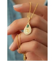 925 Ayar Gold Zirkon Taşlı Tuğralı Gümüş Kolye