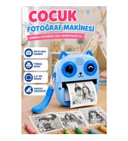 Ön ve Arka Kameralı Çocuk Fotoğraf Makinesi – Termal Anında Baskı ve Selfie Özellikli