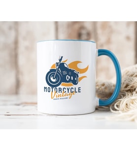 BK Gift Kişiye Özel Motorcu Temalı Mavi Kupa Bardak-15, Arkadaşa Hediye, Sevgiliye Hediye