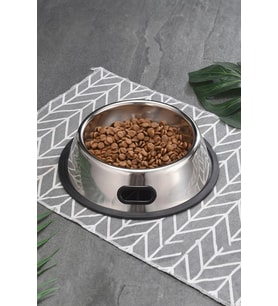 Paslanmaz Çelik 250 ml Gri Kaymaz Taban Kedi Köpek Mama Ve Su Kabı cin569