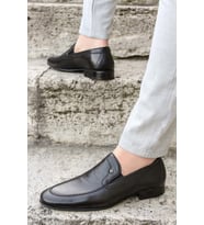 FAST STEP Hakiki Deri Erkek Klasik Ayakkabı 867MA085DUZ (Siyah)