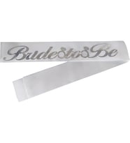 Kumaş Kuşak Bride Tobe Beyaz - Gümüş