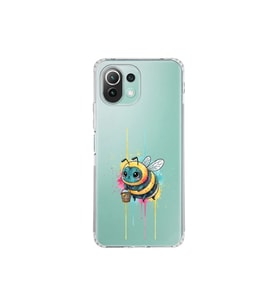 Xiaomi Mi 11 Lite ile uyumlu Splash arı tasarımlı şeffaf silikon kılıf