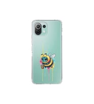 Xiaomi Mi 11 Lite ile uyumlu Splash arı tasarımlı şeffaf silikon kılıf