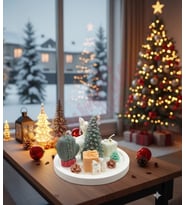 Mumelia Candles Kış Rüyası - Doğal Soya Taştozu Tabak Tasarım Dekoratif Mum