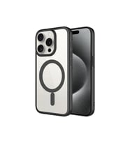 Apple iPhone 15 Pro Uyumlu Kılıf Wireless Şarj Özellikli Sert PC Zore Mat Riksos M-safe Kapak (Siyah)