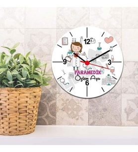 Paramedik Kadın Figür Duvar Saati