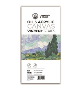 Vincent Oil & Acrylic Canvas White Tuval Dokulu Blok 300 gr 10x20 cm 10 Sayfa 