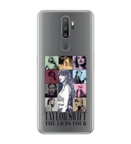 Oppo A5 2020 / A9 2020 Uyumlu Taylor Swift Desenli Şeffaf Telefon Kılıfı