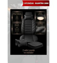 hyundai elantra 2000 Koltuk ve Kılıf uyumlu Minder Siyah Yastık Lüks 2 Minder 2 Yastık