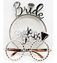 Konyax Bride Yazılı Taç ve Bride To Be Yazılı Gözlük Seti Gümüş Renk