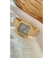 Retro Kadın Kol Saati, Vintage Tasarım, Minimal Tasarım, Gold Rengi Metal Kordon