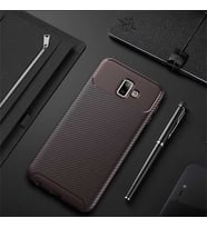 Samsung Galaxy J6 Plus Kılıf Esnek Soft Karbon Tasarım Legion Serisi (Kahverengi)