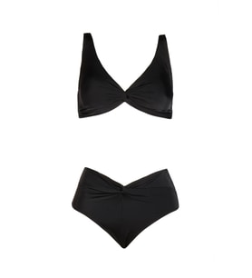 Endeep Kadın Yüksek Bel Siyah Bikini Takımı