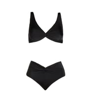 Endeep Kadın Yüksek Bel Siyah Bikini Takımı