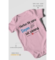 Herkes bir yana, dayım sol yanıma Kısa Kollu Bebek Body %100 Pamuk