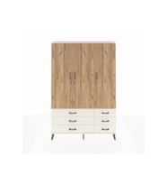 Arges Dolap 5 Raflı 6 Çekmeceli Tek Askılı 132x30x195 Aytaşı-Çam/Aytaşı