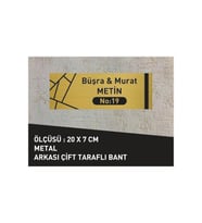 DAİRE KAPI İSİMLİĞİ 20 X 7 CM YENİ DESENLİ GOLD METAL LEVHA