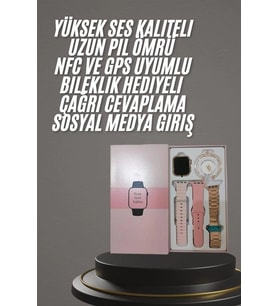 İthalat® Yeni Nesil Kadın Akıllı Saat Gold Android İos Uyumlu