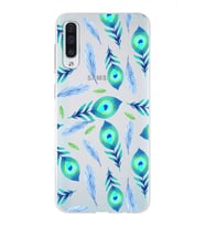 PrintiFy Samsung Galaxy A50 ile Uyumlu 1mm Slim Fit Nazar Boncuğu 3 Baskılı Şeffaf  Kılıf